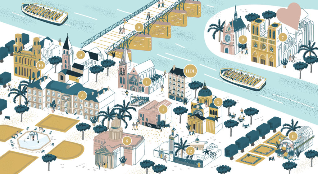 Hôtel du Levant Paris_Illustration du quartier Paris 5e arrondissement